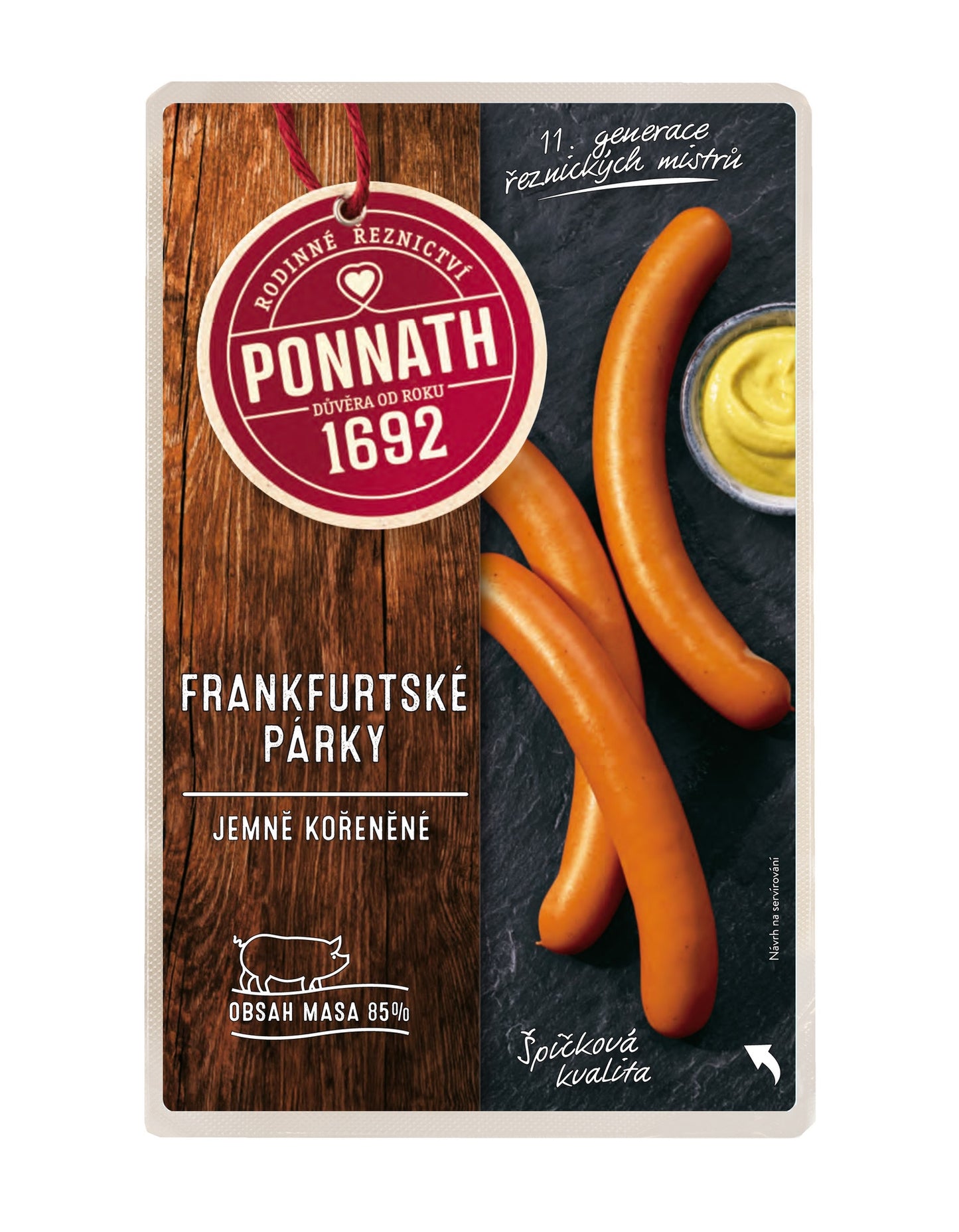 Ponnath Frankfurtské párky (85% masa)