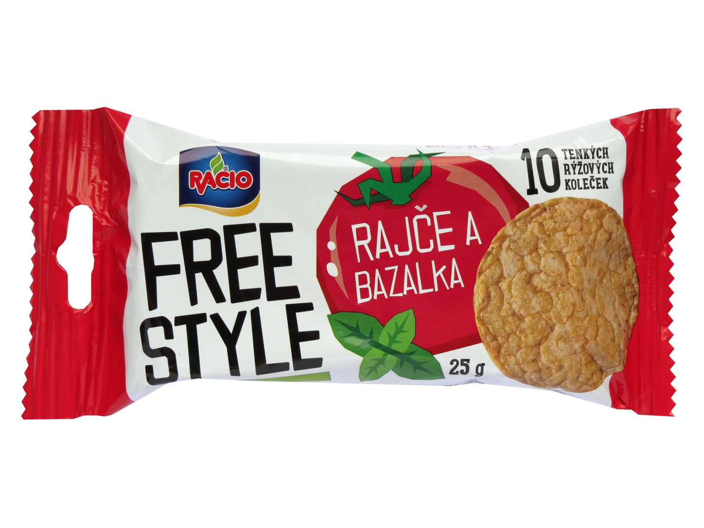 Racio Free Style Rýžové chlebíčky s příchutí rajče a bazalka